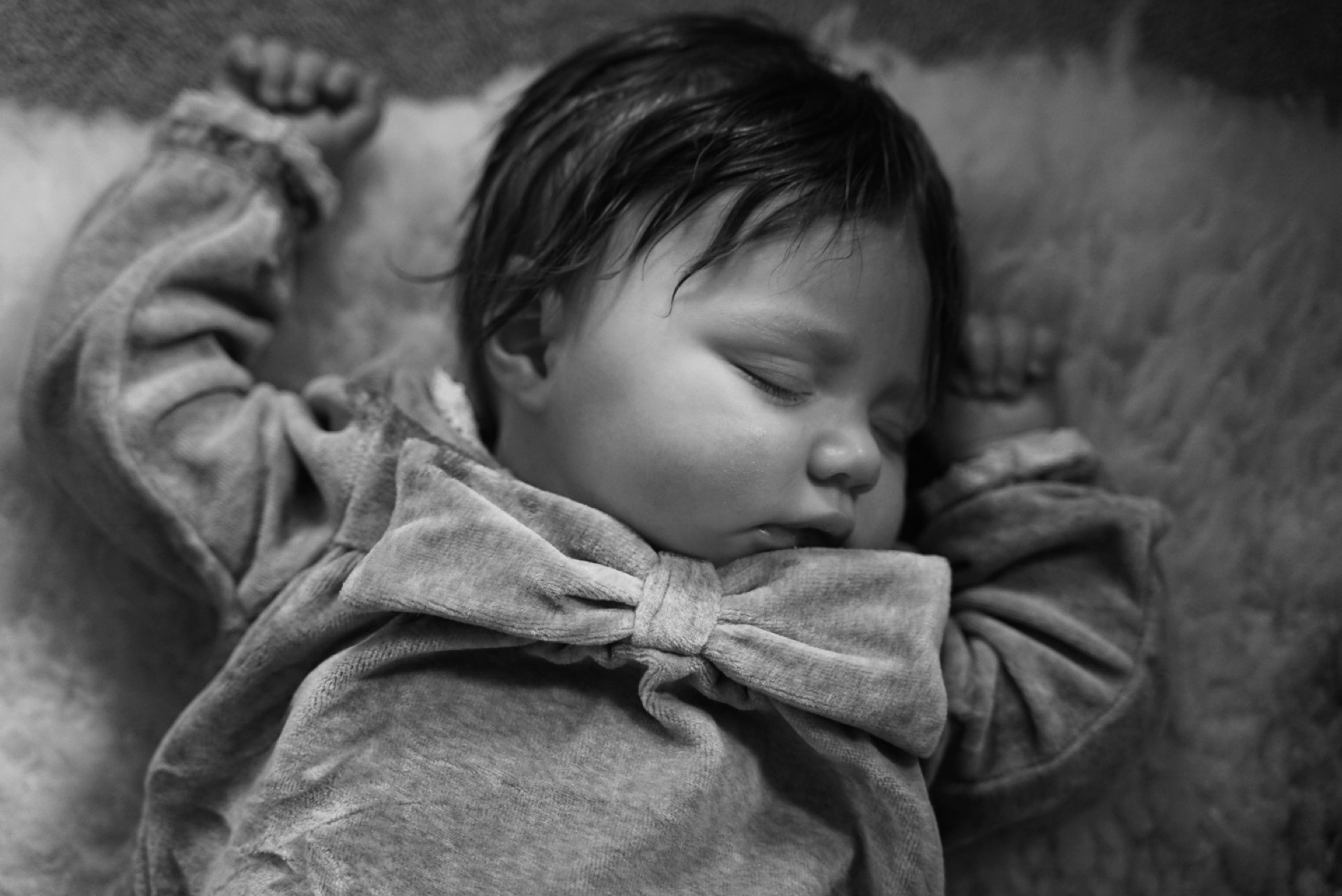Sweet newborn portrait in soft natural light