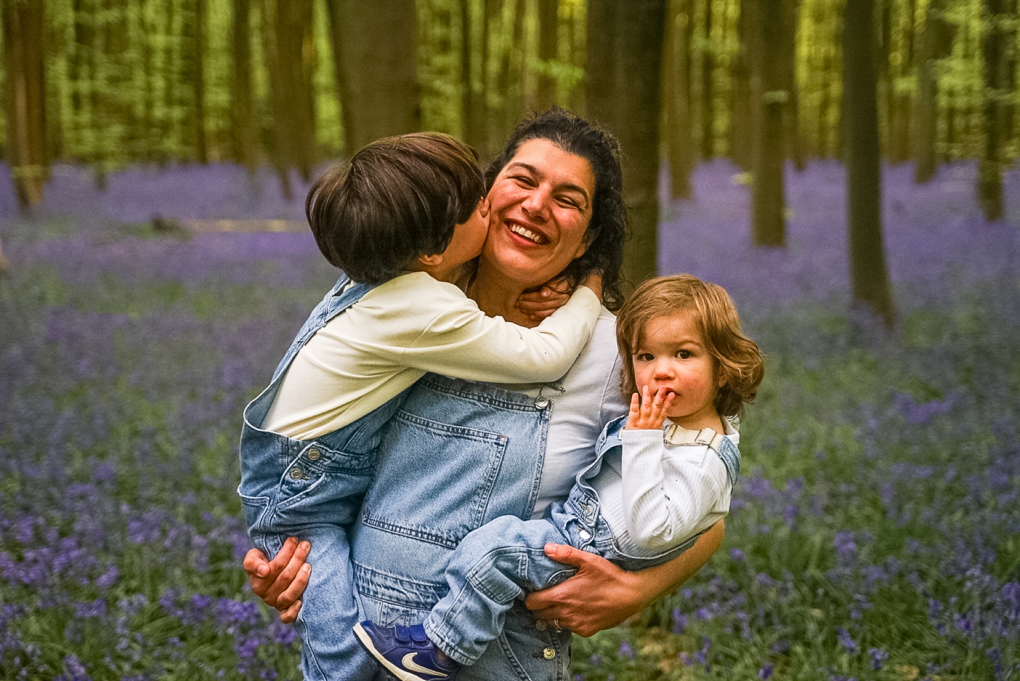 Two boys during a relaxed woodland photo session in Buckinghamshire