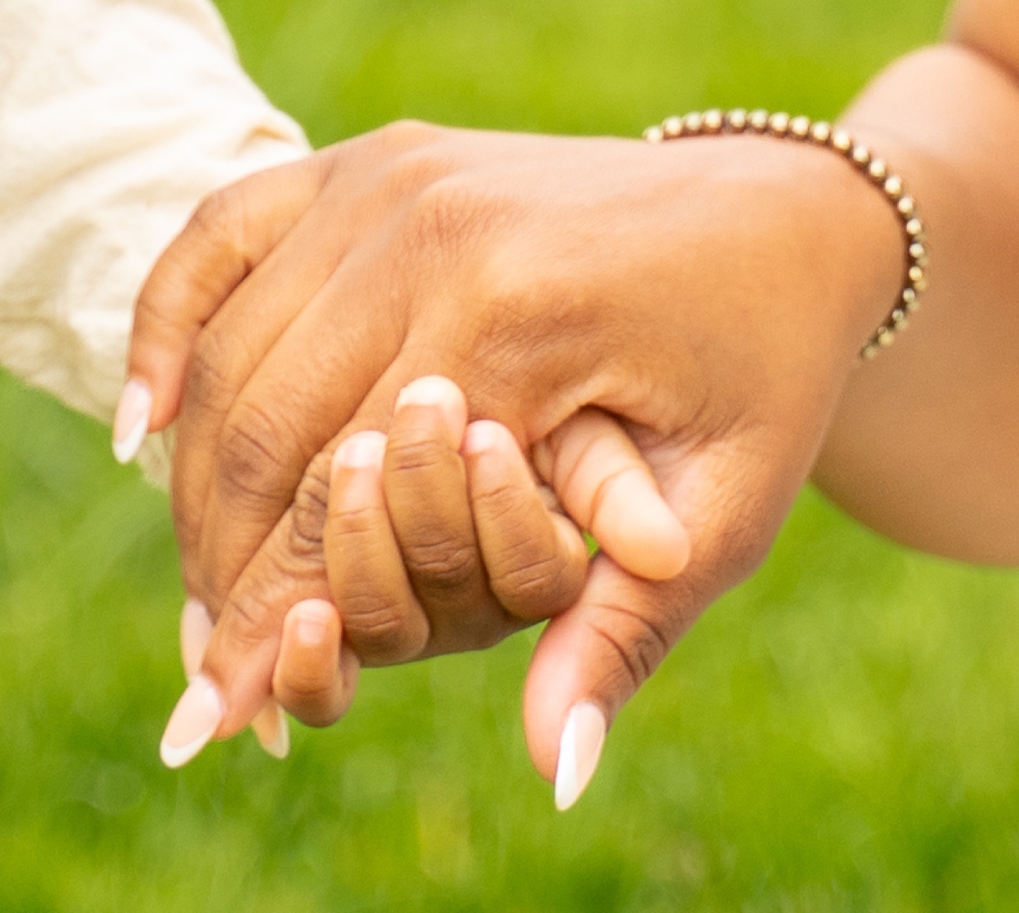 Tender moment between a mother and her son outdoors